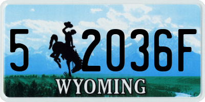 WY license plate 52036F