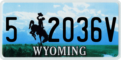 WY license plate 52036V