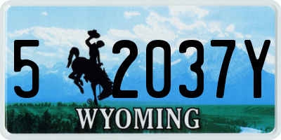 WY license plate 52037Y