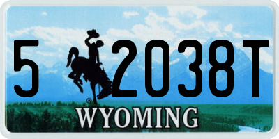WY license plate 52038T