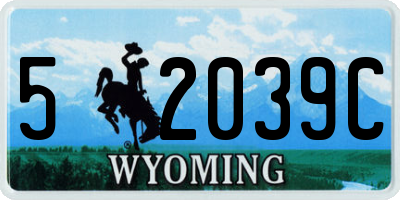 WY license plate 52039C
