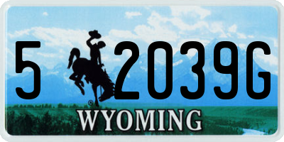 WY license plate 52039G