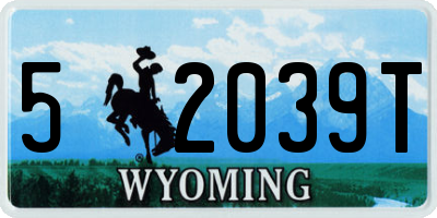 WY license plate 52039T