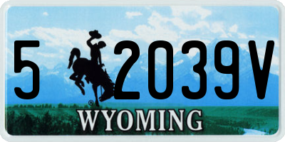 WY license plate 52039V