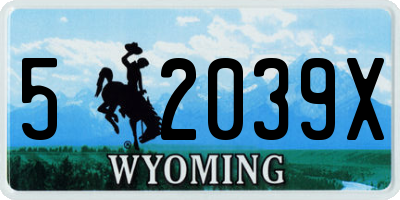 WY license plate 52039X