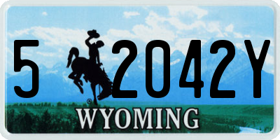 WY license plate 52042Y