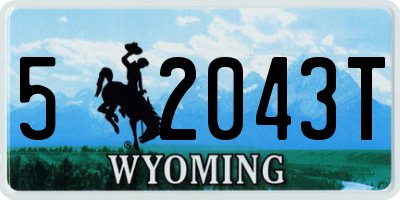 WY license plate 52043T