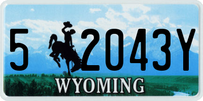 WY license plate 52043Y