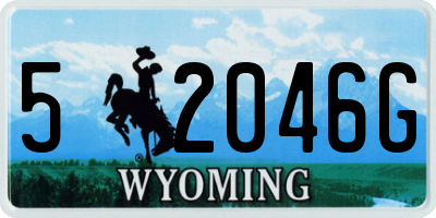 WY license plate 52046G
