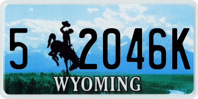 WY license plate 52046K