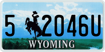 WY license plate 52046U