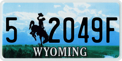 WY license plate 52049F
