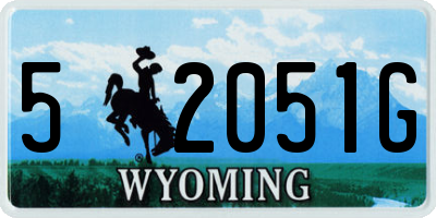WY license plate 52051G