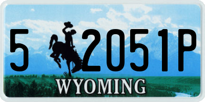 WY license plate 52051P