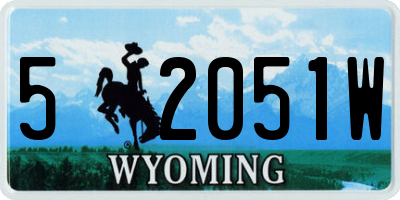 WY license plate 52051W