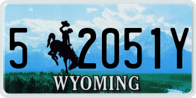 WY license plate 52051Y