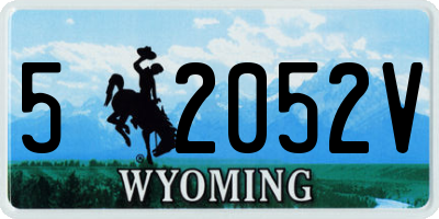 WY license plate 52052V