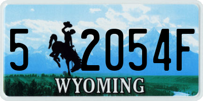 WY license plate 52054F