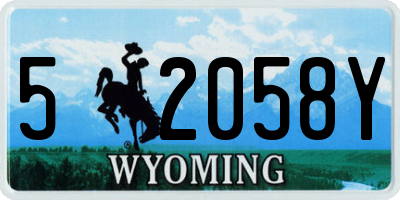 WY license plate 52058Y