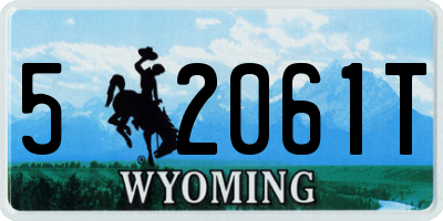 WY license plate 52061T