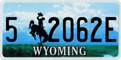 WY license plate 52062E