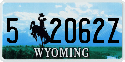 WY license plate 52062Z