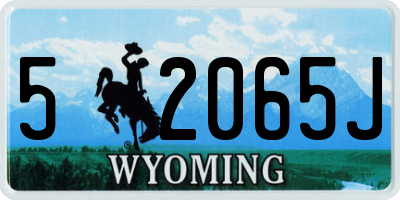 WY license plate 52065J