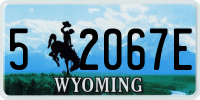 WY license plate 52067E