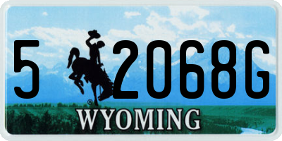WY license plate 52068G