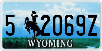 WY license plate 52069Z