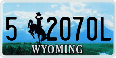 WY license plate 52070L