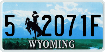 WY license plate 52071F