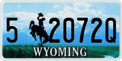 WY license plate 52072Q