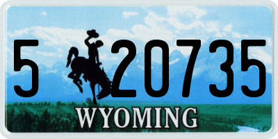 WY license plate 520735