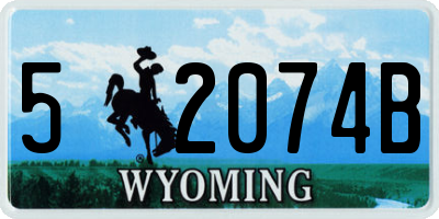 WY license plate 52074B