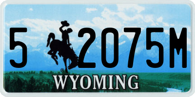 WY license plate 52075M