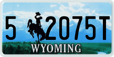 WY license plate 52075T