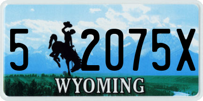 WY license plate 52075X