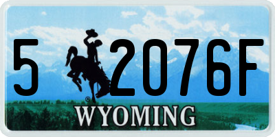 WY license plate 52076F