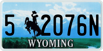 WY license plate 52076N