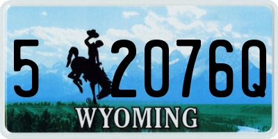WY license plate 52076Q