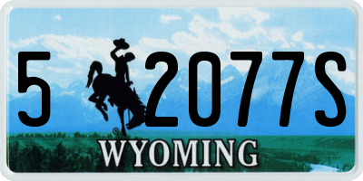 WY license plate 52077S