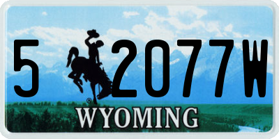 WY license plate 52077W