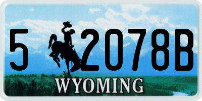 WY license plate 52078B