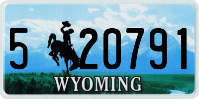 WY license plate 520791