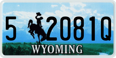 WY license plate 52081Q
