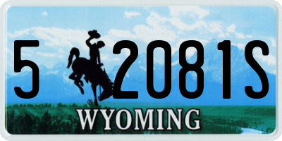 WY license plate 52081S