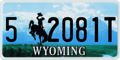 WY license plate 52081T