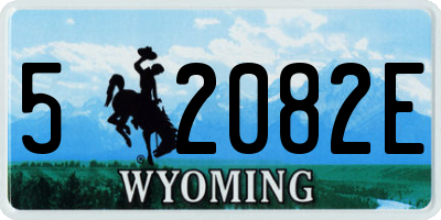 WY license plate 52082E