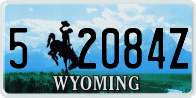 WY license plate 52084Z